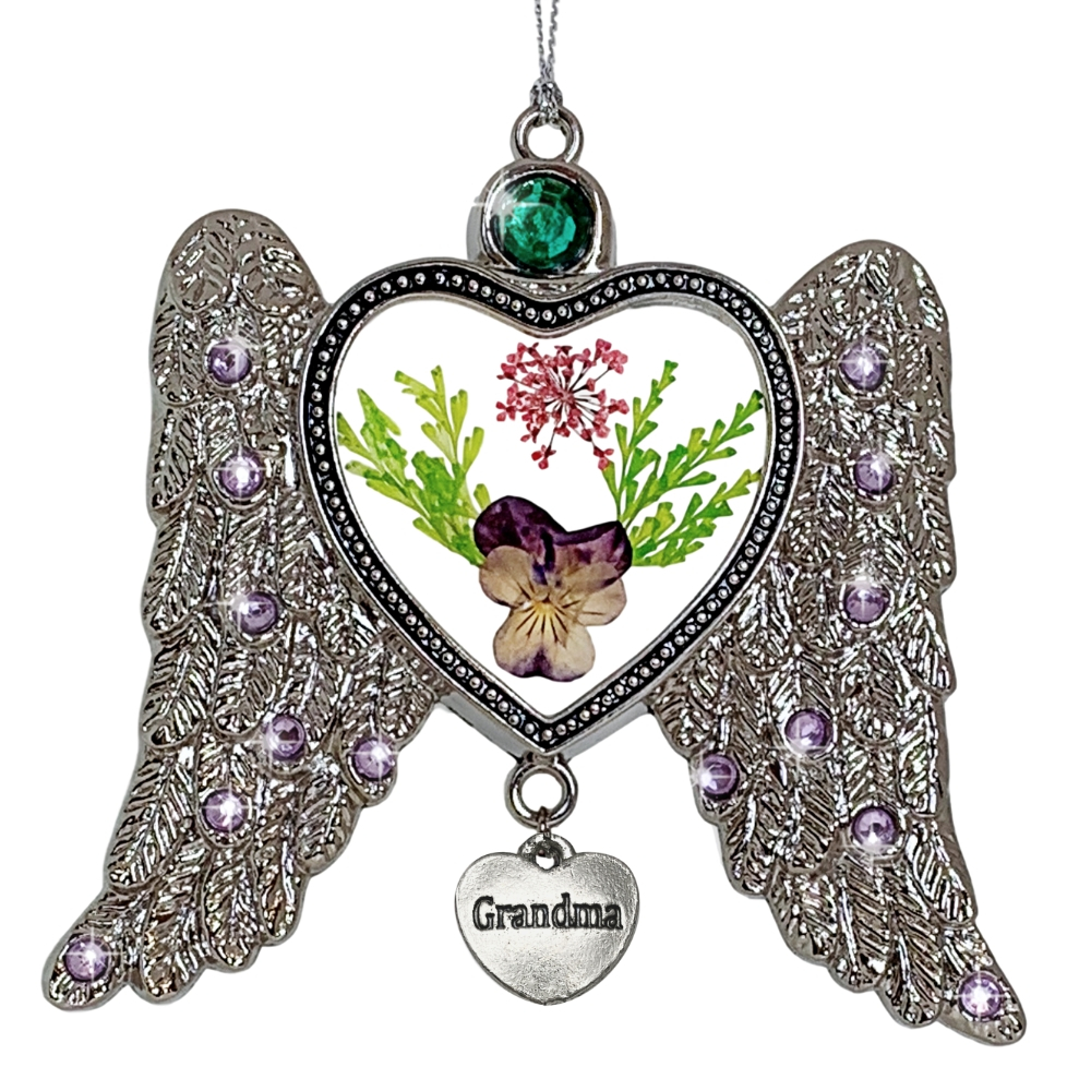 2165 - Jeweled Angel Wings w/ Grandma Charm