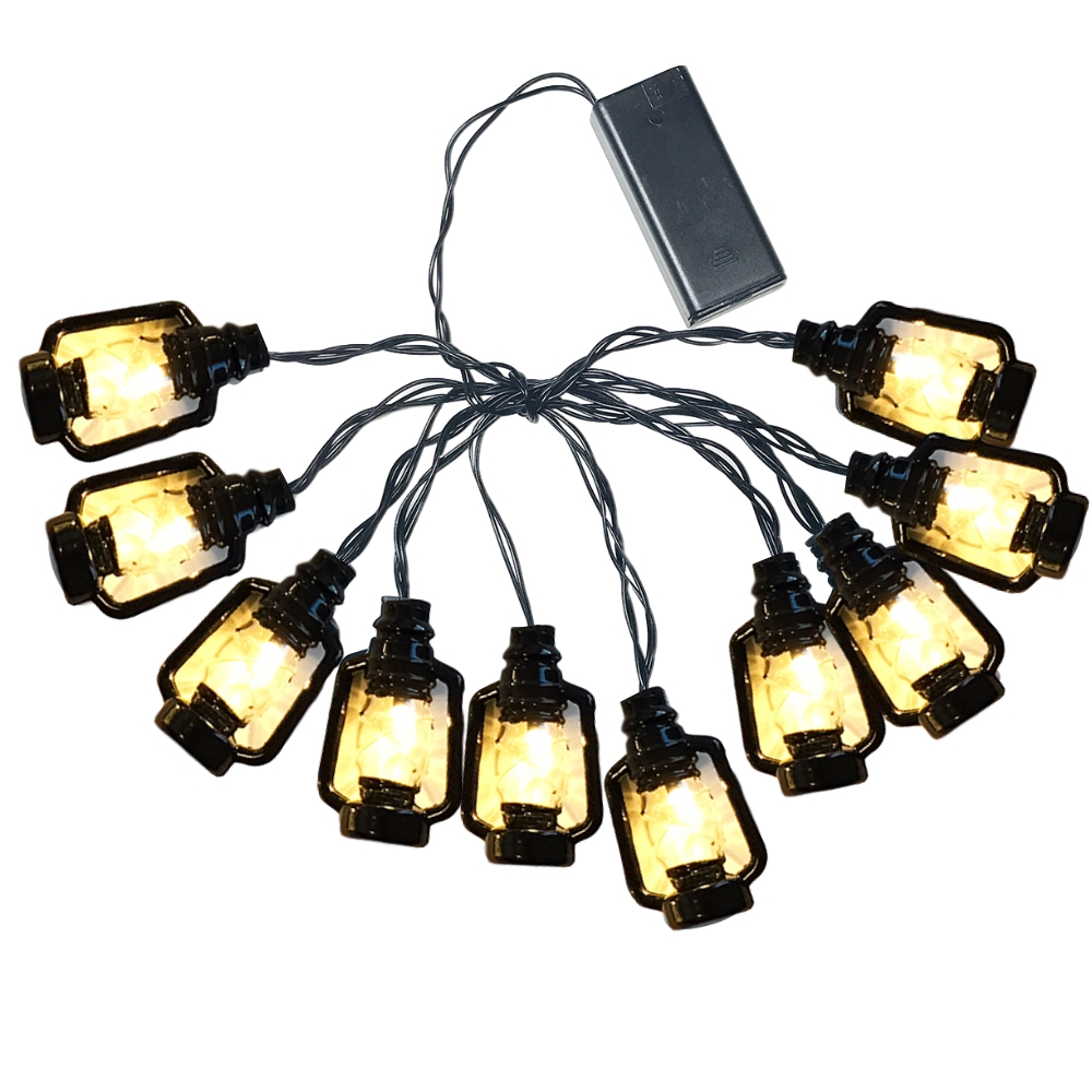 9932 - LED MINI BLK LANTERN LITE STRAND