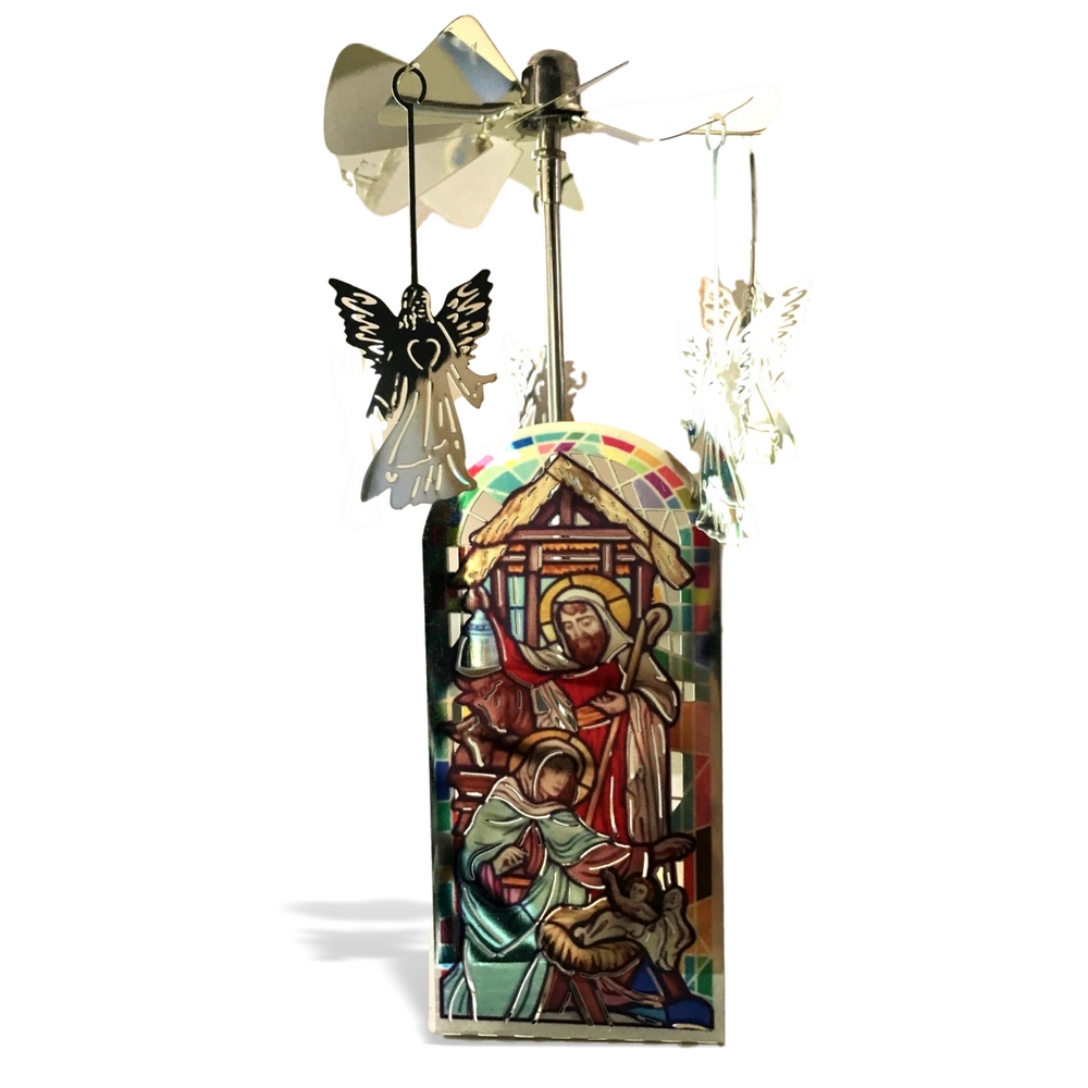 9569 - CANDLE SPINNER - MULTI-COLOR NATIVITY
