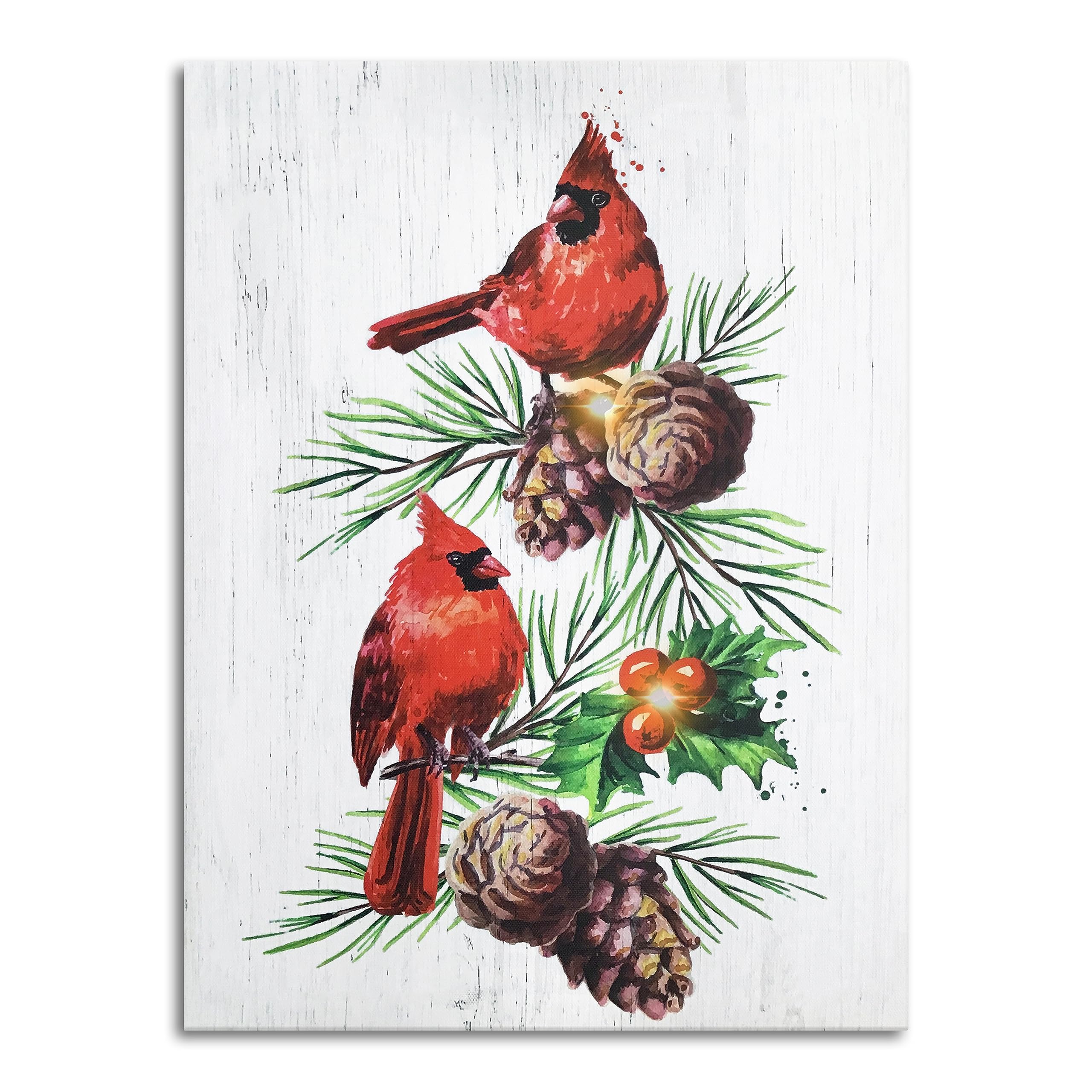 2686 - CANVAS PRINT- CARDINALS AND PINECONES