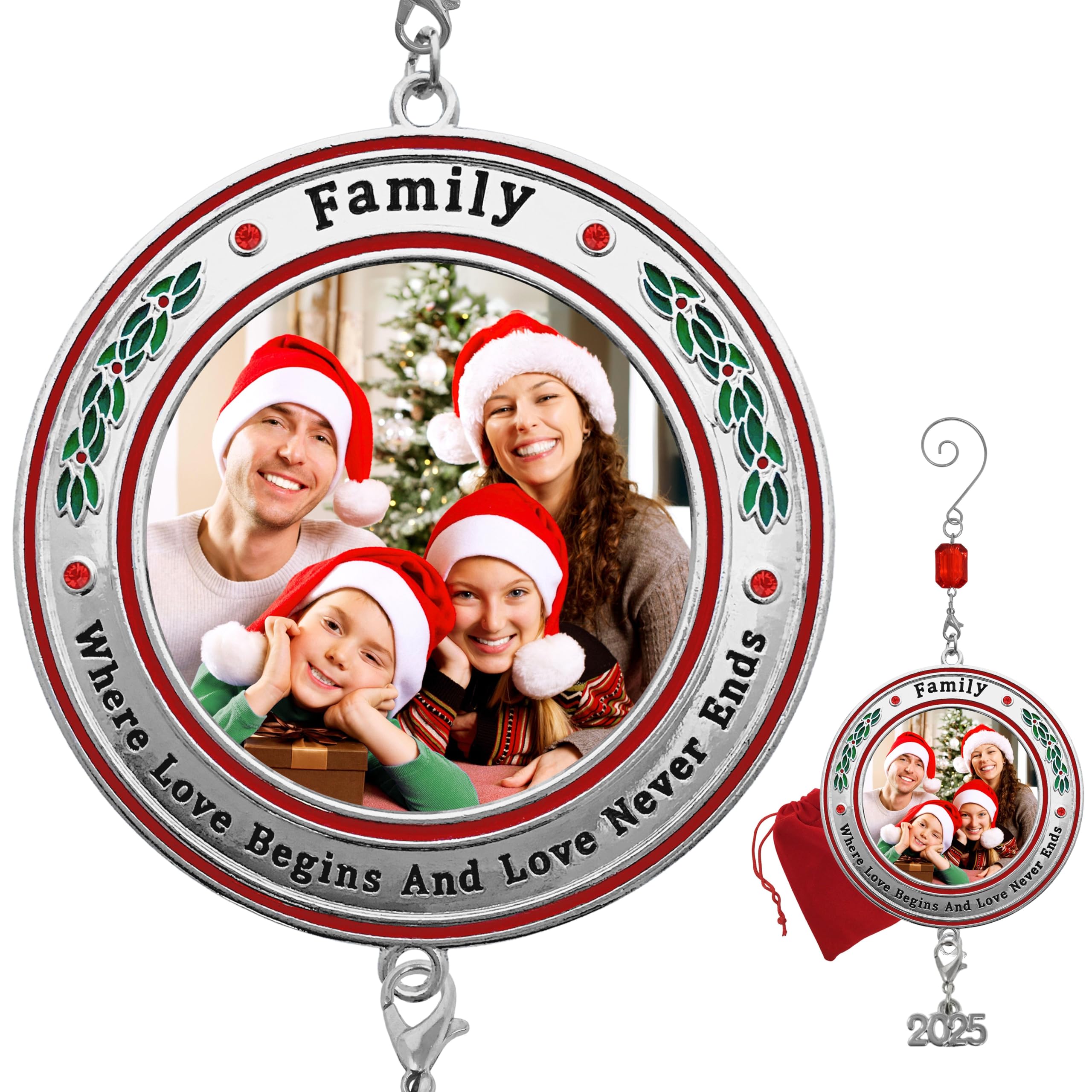 2786 - WHERE LOVE BEGINSENDS FAMILY PHOTO ORNAMENT