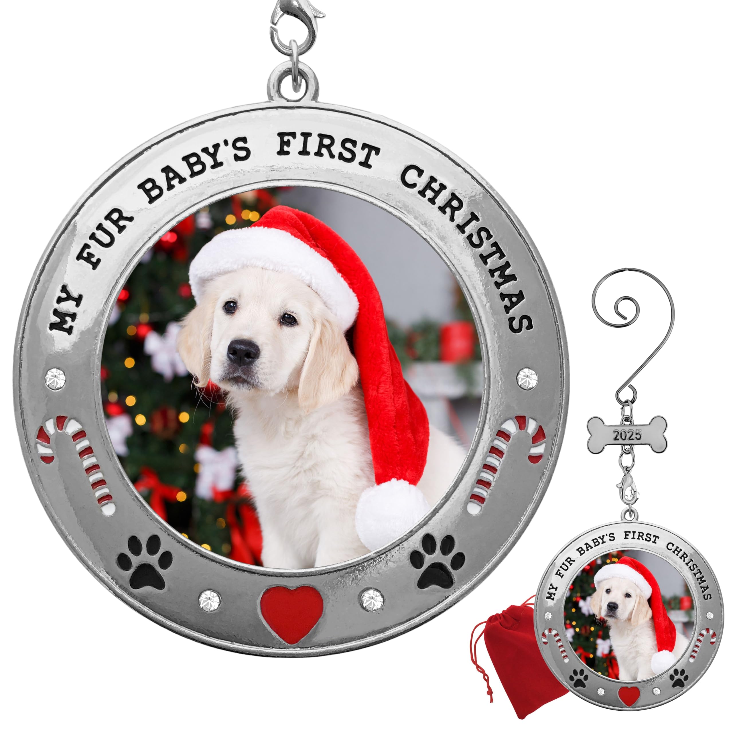 PUPPY'S 1ST CHRISTMAS PHOTO ORNAMENT