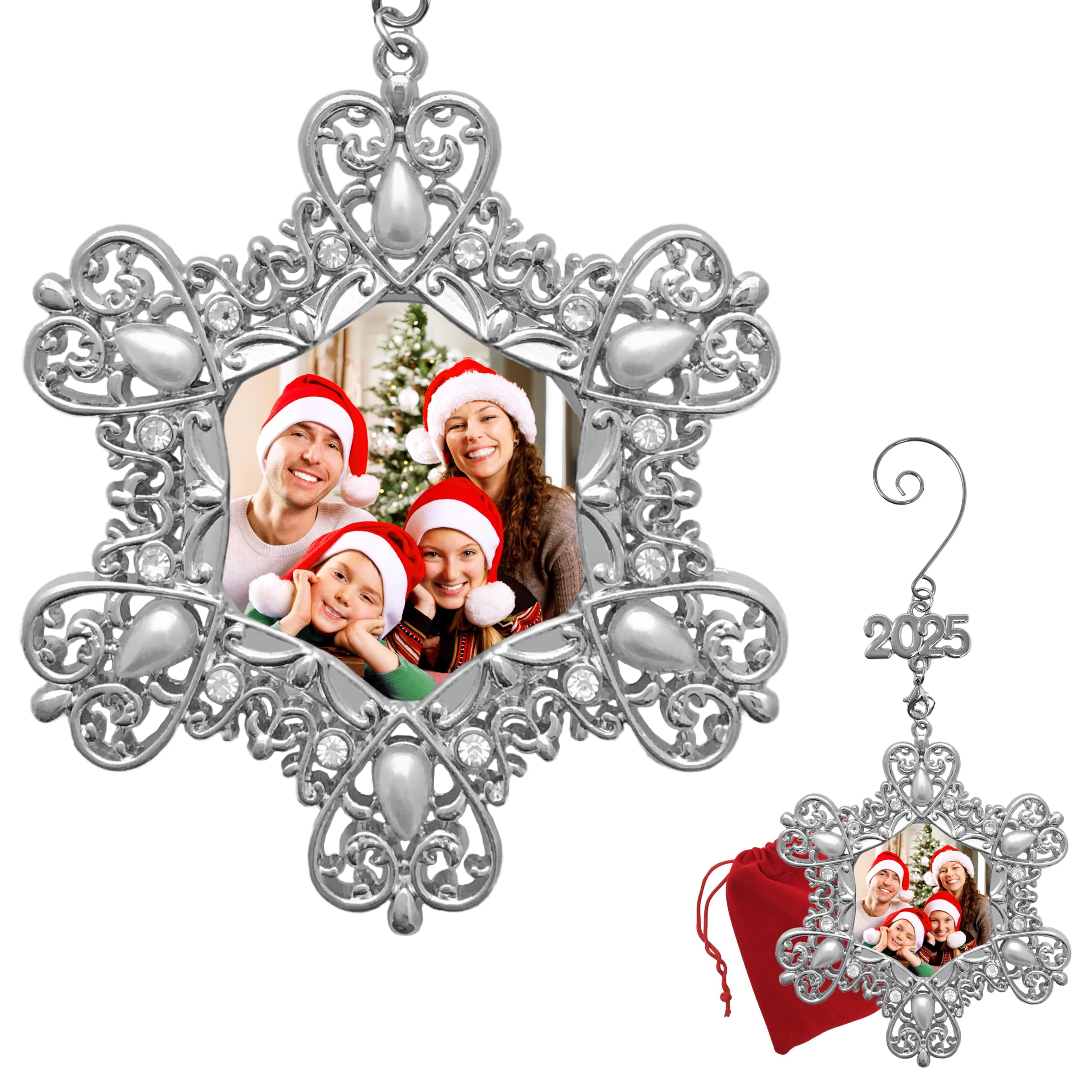 2828 - JEWELED SNOWFLAKE PHOTO ORNAMENT
