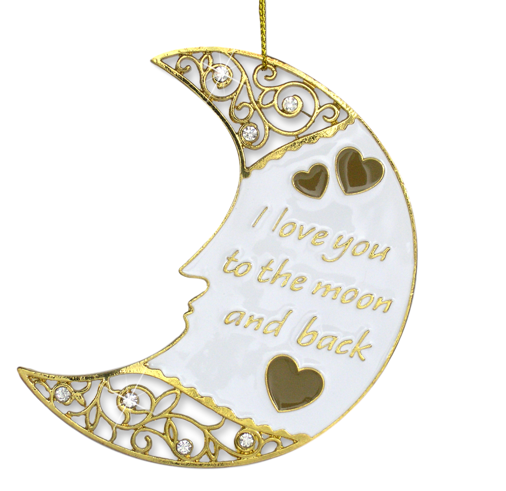 2841 - LUMB GOLD MOON ENAMELED/JEWELED ORNAMENT