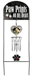2890 - Paw Prints on my Heart Photo Windchime & Garden Stake