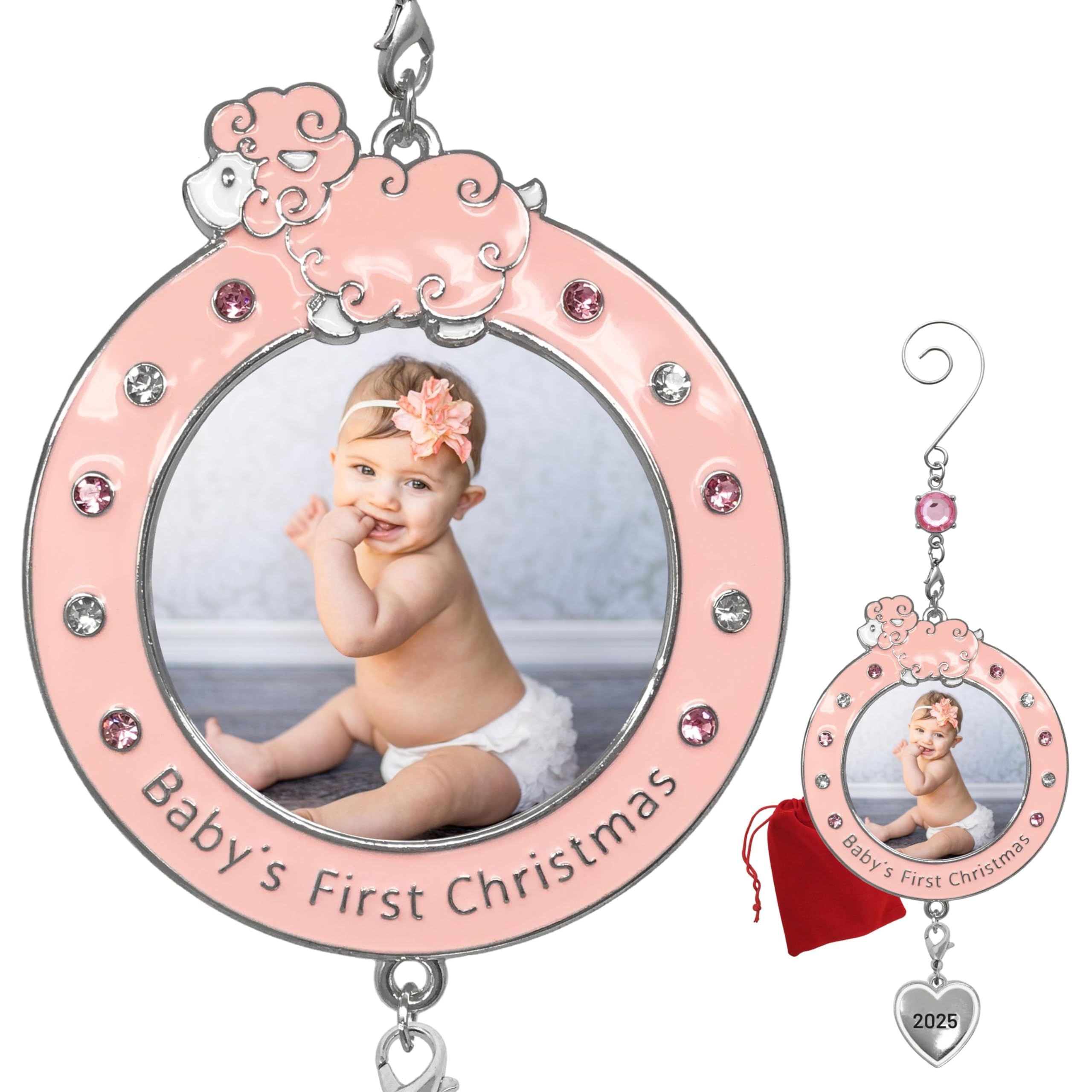 2973 - BABY GIRL 1ST CHRISTMAS JEWELED/ENAMELED ORNAMENT