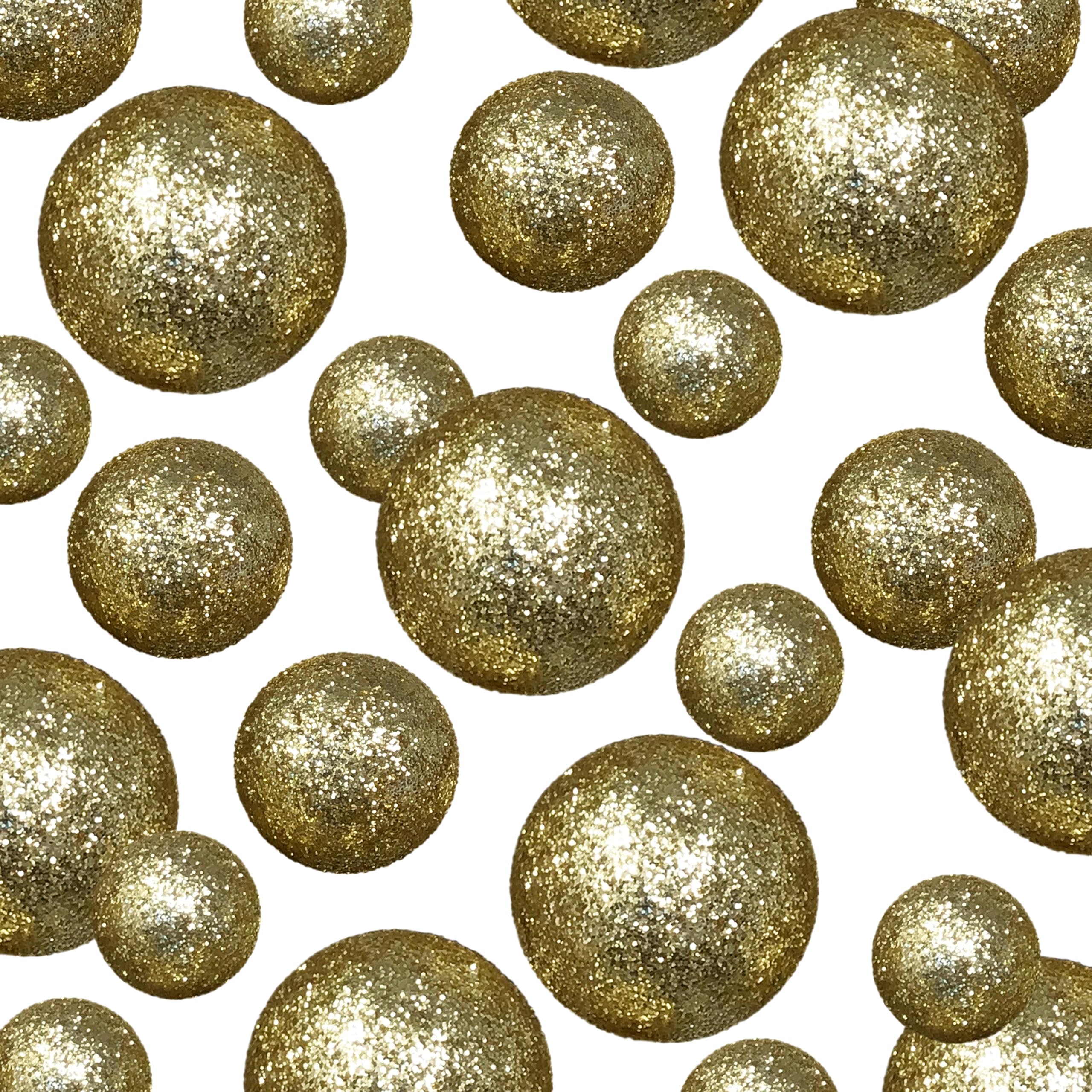 3581 - GOLD GLITTERED FILLER BALLS-ASSTD SIZES-500 PCS