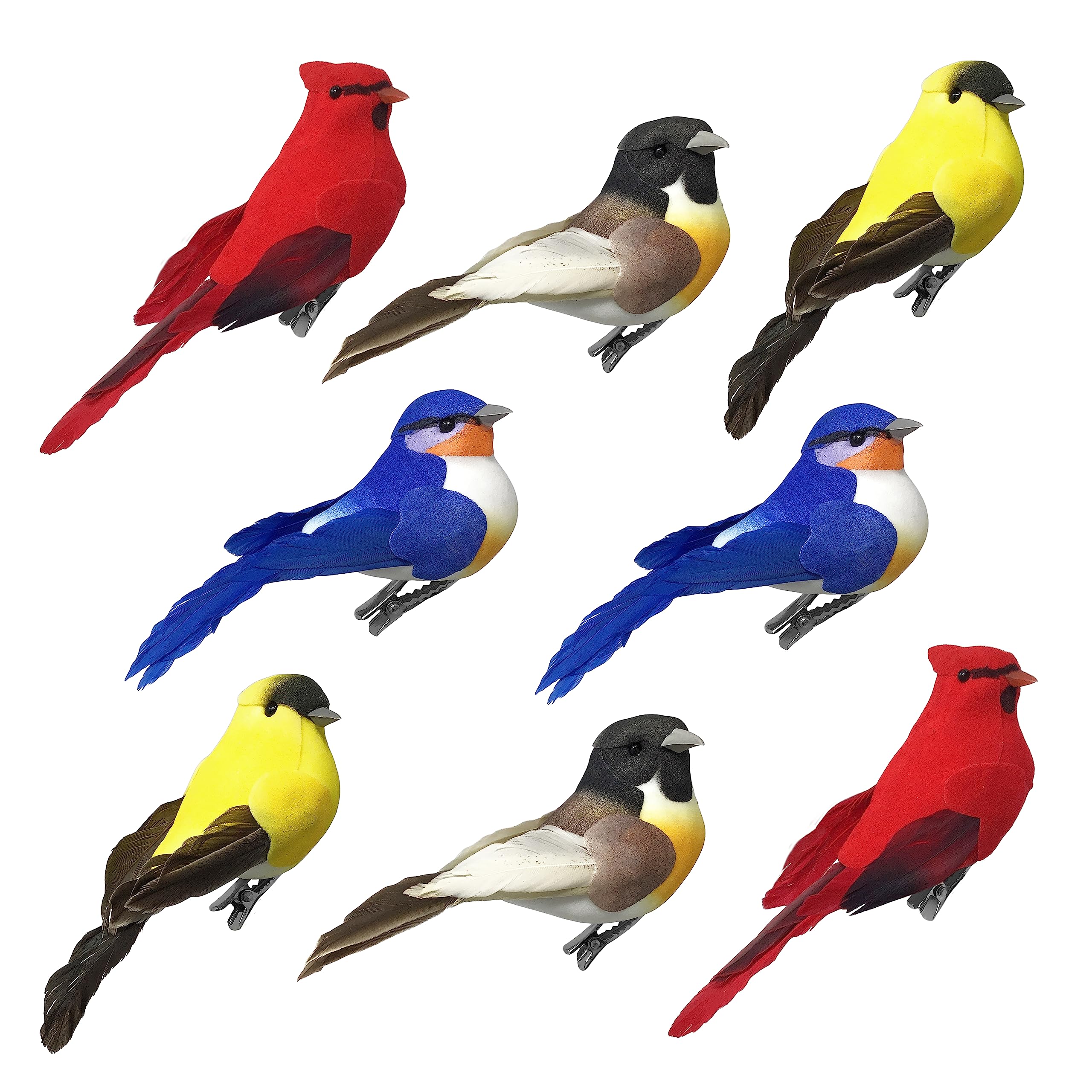 3651 - SET/8 -SONBIRD CLIP-ONS -2 EA-4 STYLES -4" LONG