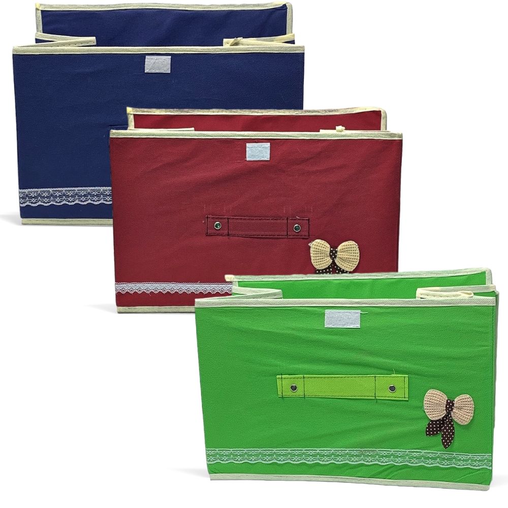 SET/3 STORAGE BINS- 1 EACH RED/BLUE/GREEN