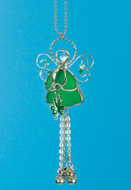 7164 Hanging Irish Angel Glass and Metal