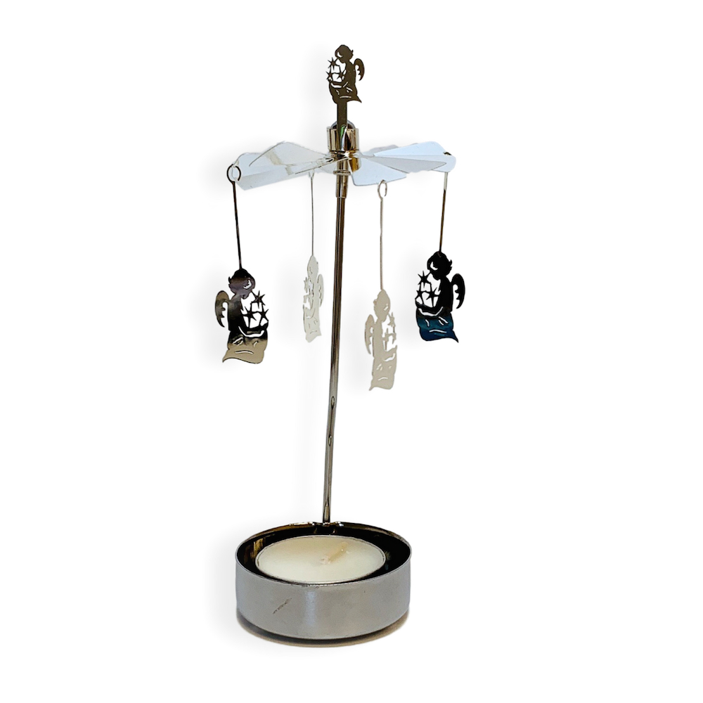 9570-CANDLE SPINNER - ANGELS HOLDING STARS
