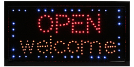 9672 LED "Open Welcome" Sign