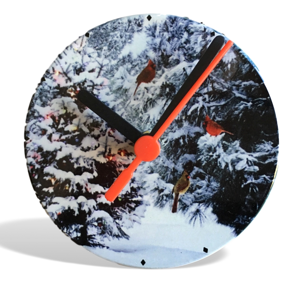 2219 - CARDINALS/TREES CLOCK