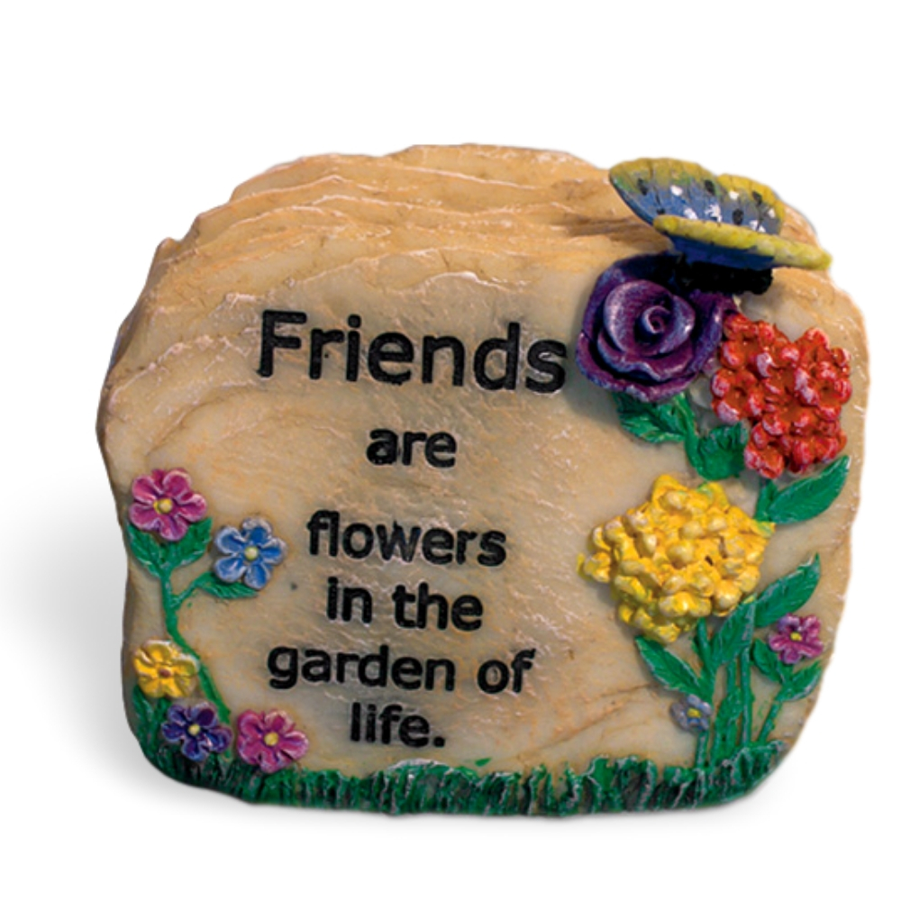 2580 FRIENDS ARE FLOWERSDESKTOP ROCK - 2" H