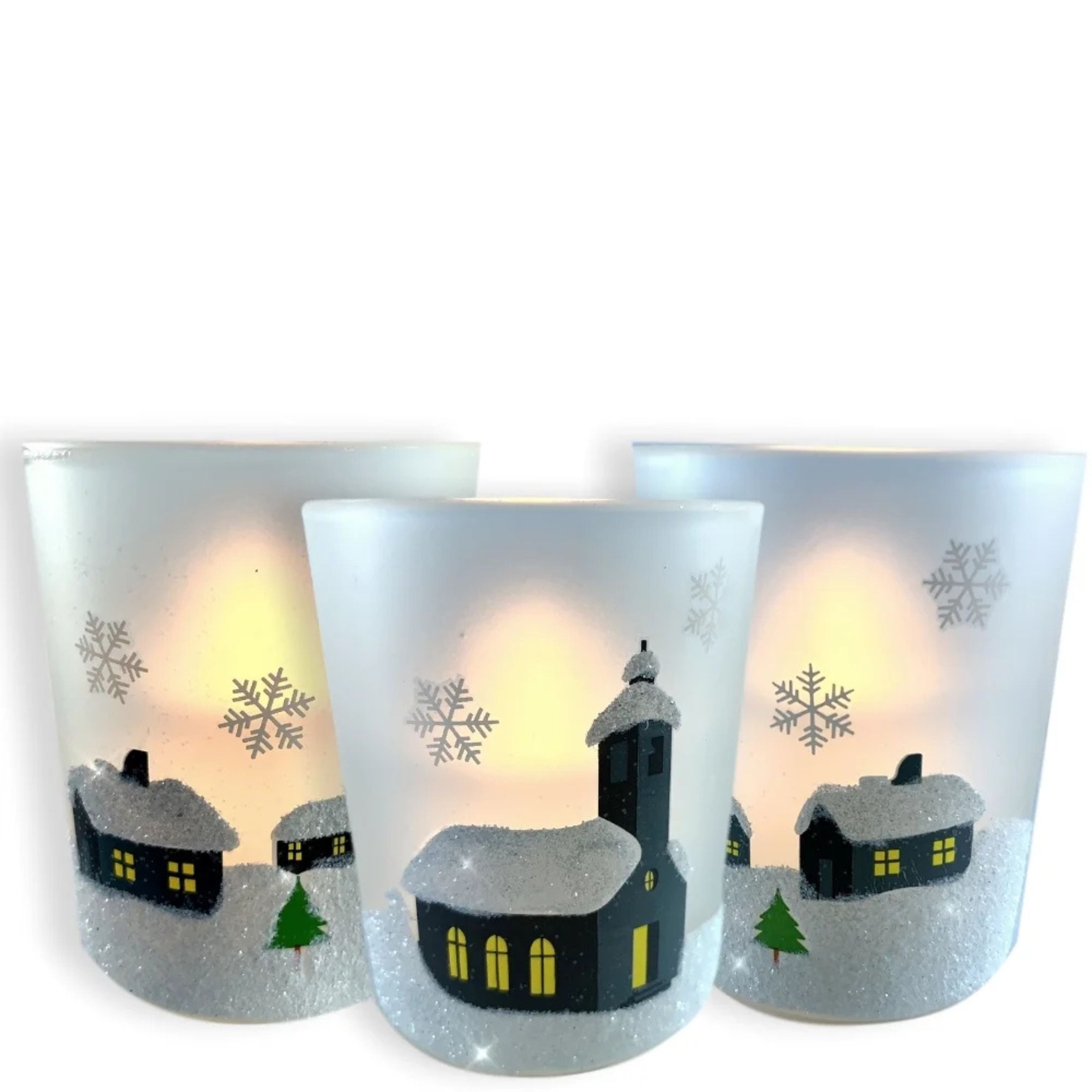 9736 - WINTER VILLAGE VOTIVE HOLDERS