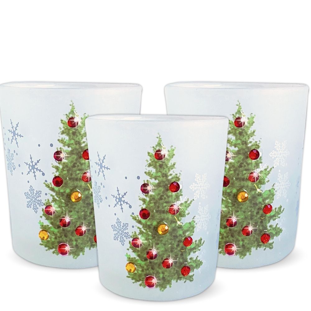 9737 - JEWELED CHRISTMAS TREE VOTIVE HOLDERS