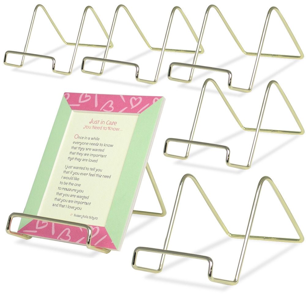 1301-3 SET/6 -SMOOTH BRASS EASEL - 3"