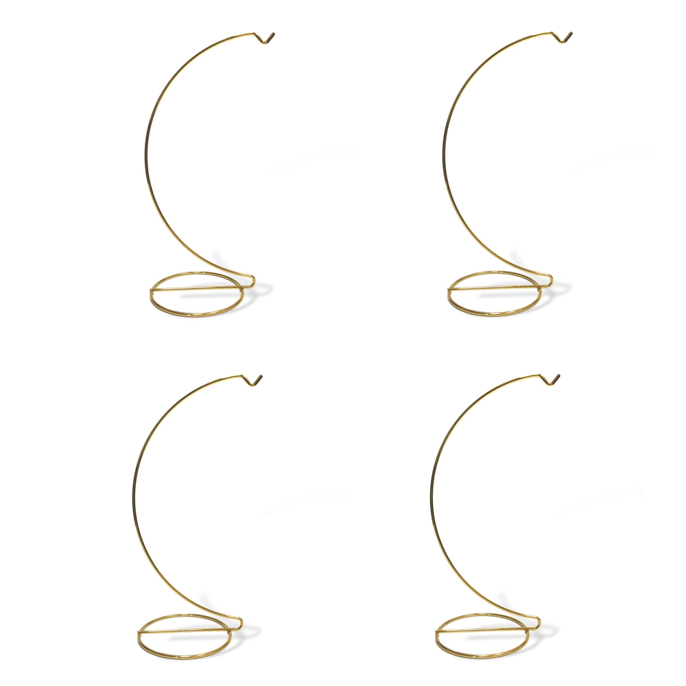 1305-11 SET/4 -CURVED SMOOTH BRASS ORN. STAND - 11"