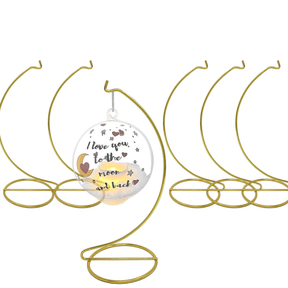 1305-9 SET/6 -CURVED SMOOTH BRASS ORN. STAND - 9"