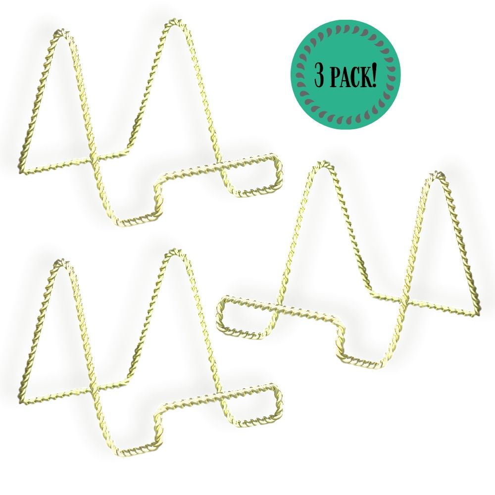 1302-4 SET/3 -TWISTED BRASS EASEL - 4"