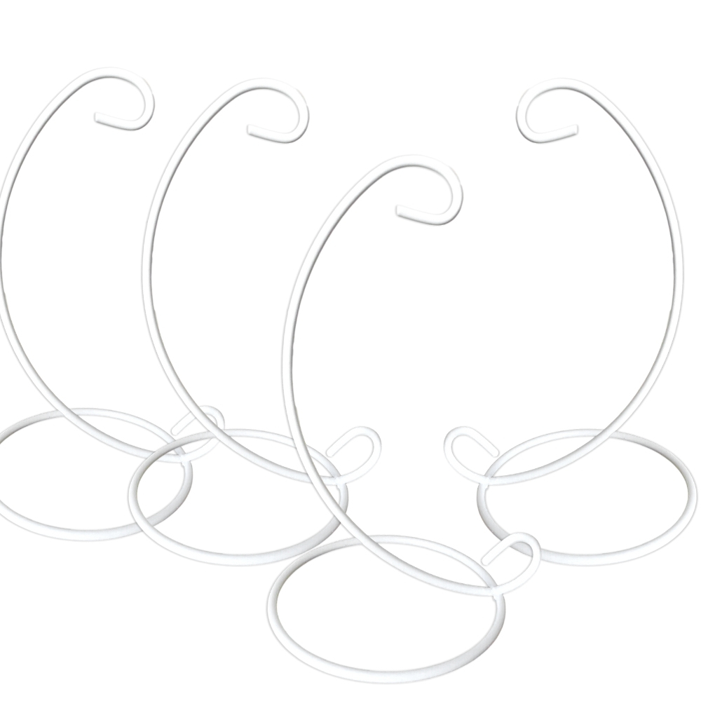 1467-11 - WHITE 11" WROUGHT IRON ORNAMENT STAND - SET 4
