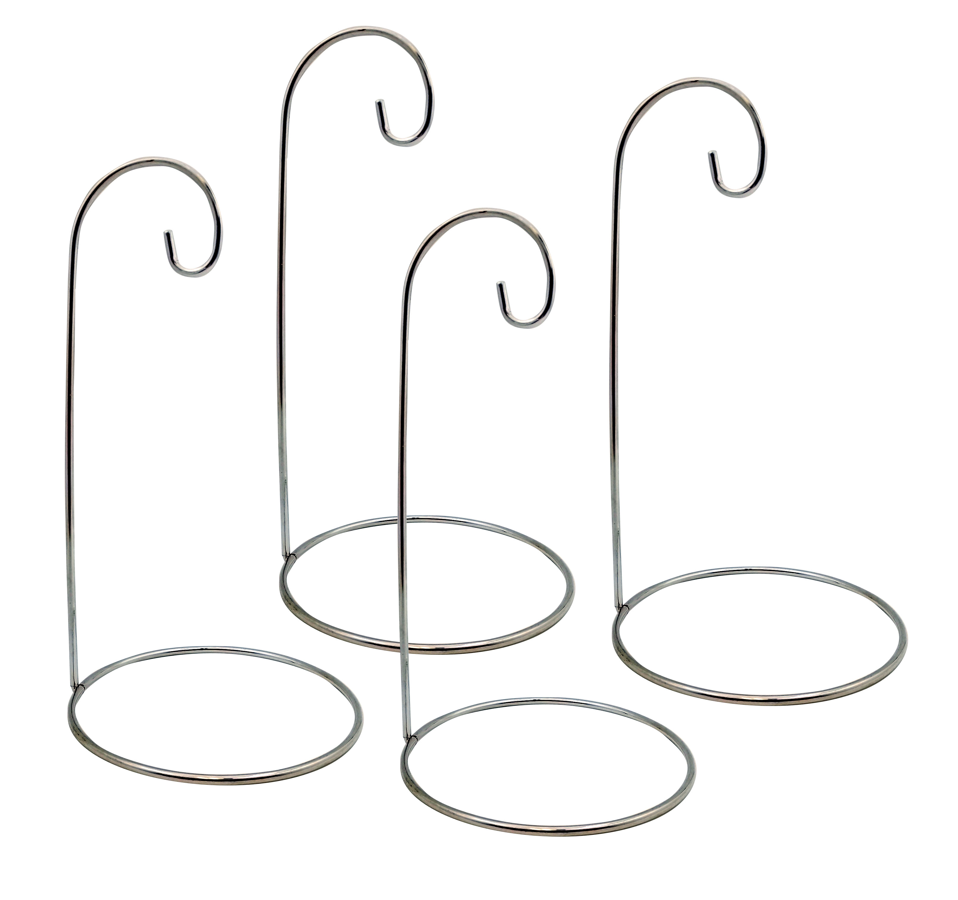1311-9 SET/4 -SMOOTH CHROME ORNAMENT STAND - 9" 