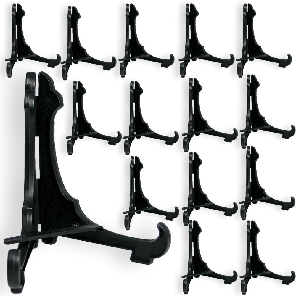 1325-4 SET/15 - BLACK PLASTIC EASEL w/LOCKING BAR - 4"