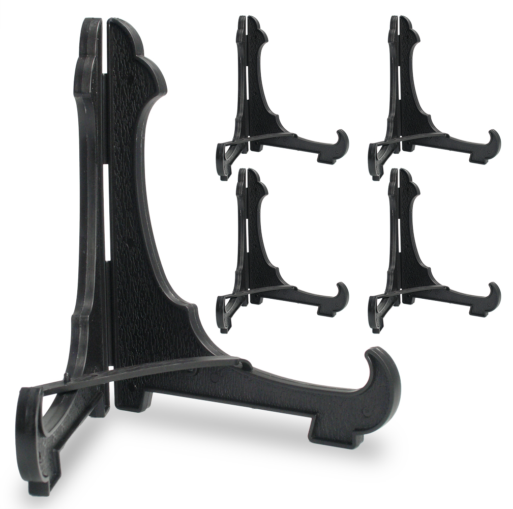 1325-5 SET/5 - BLACK PLASTIC EASEL w/LOCKING BAR - 5"  