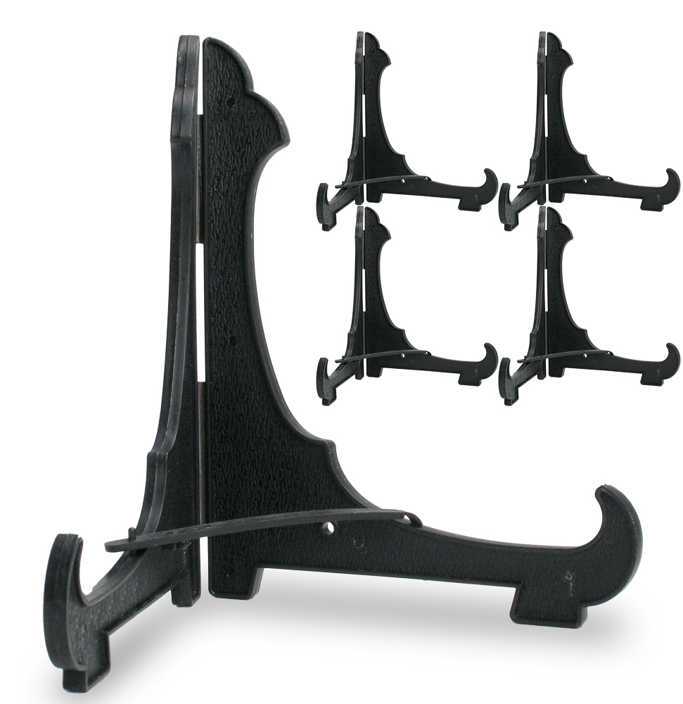 1325-6 SET/5 - BLACK PLASTIC EASEL w/LOCKING BAR - 6"  