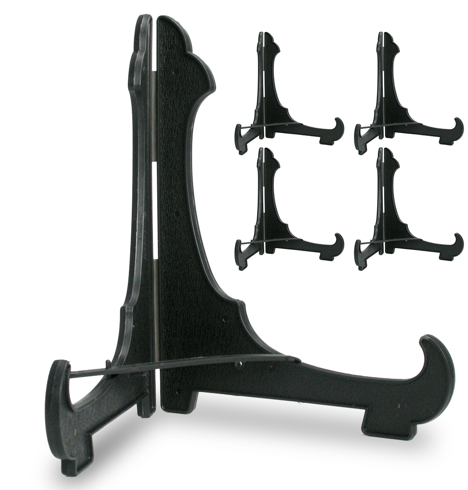 1325-7 SET/5 - BLACK PLASTIC EASEL w/LOCKING BAR - 7" 