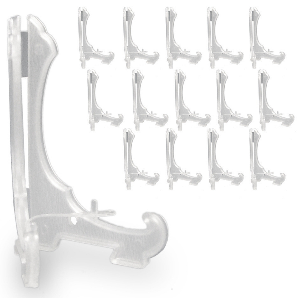 1335-4 SET/15 -CLEAR PLASTIC EASEL- 4" 