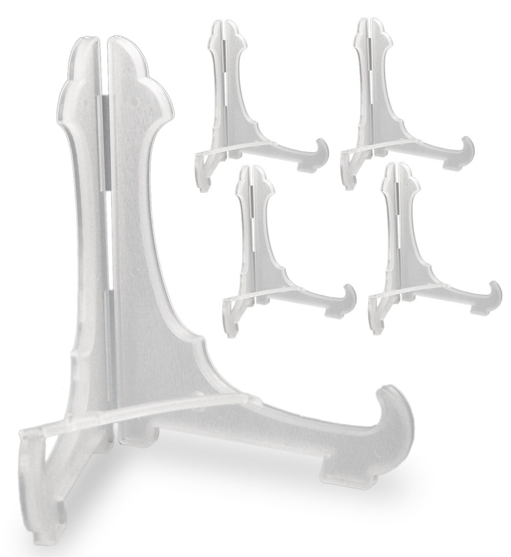 1335-6 SET/5 -CLEAR PLASTIC EASEL- 6"