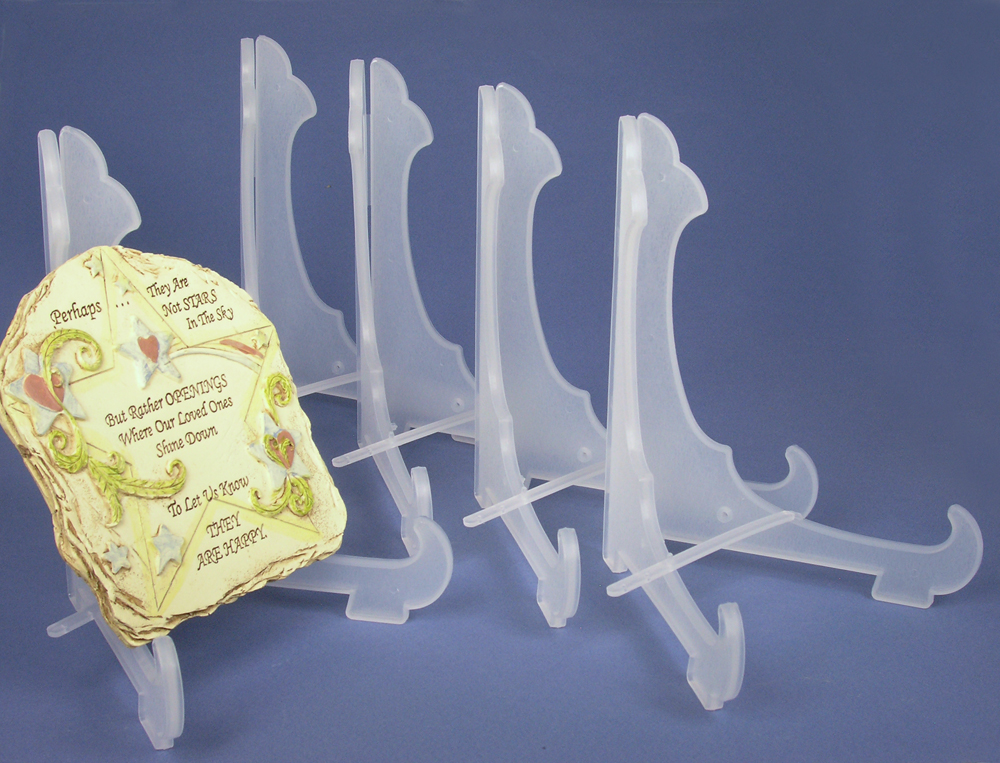 1335-7 SET/5 -CLEAR PLASTIC EASEL- 7" 