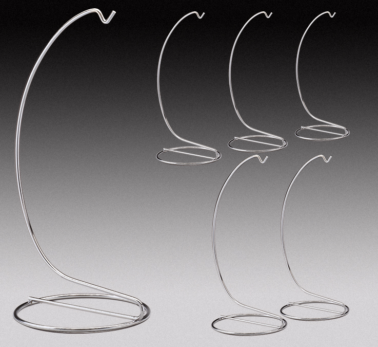 1336-7 SET/6 -CURVED CHROME ORN STAND 7" H (CLONE)