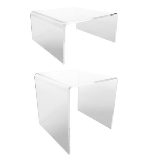 1376-S - SET/8 - 4 EACH -4X4X2;4X4X4 -1/8"ACRYLIC RISERS