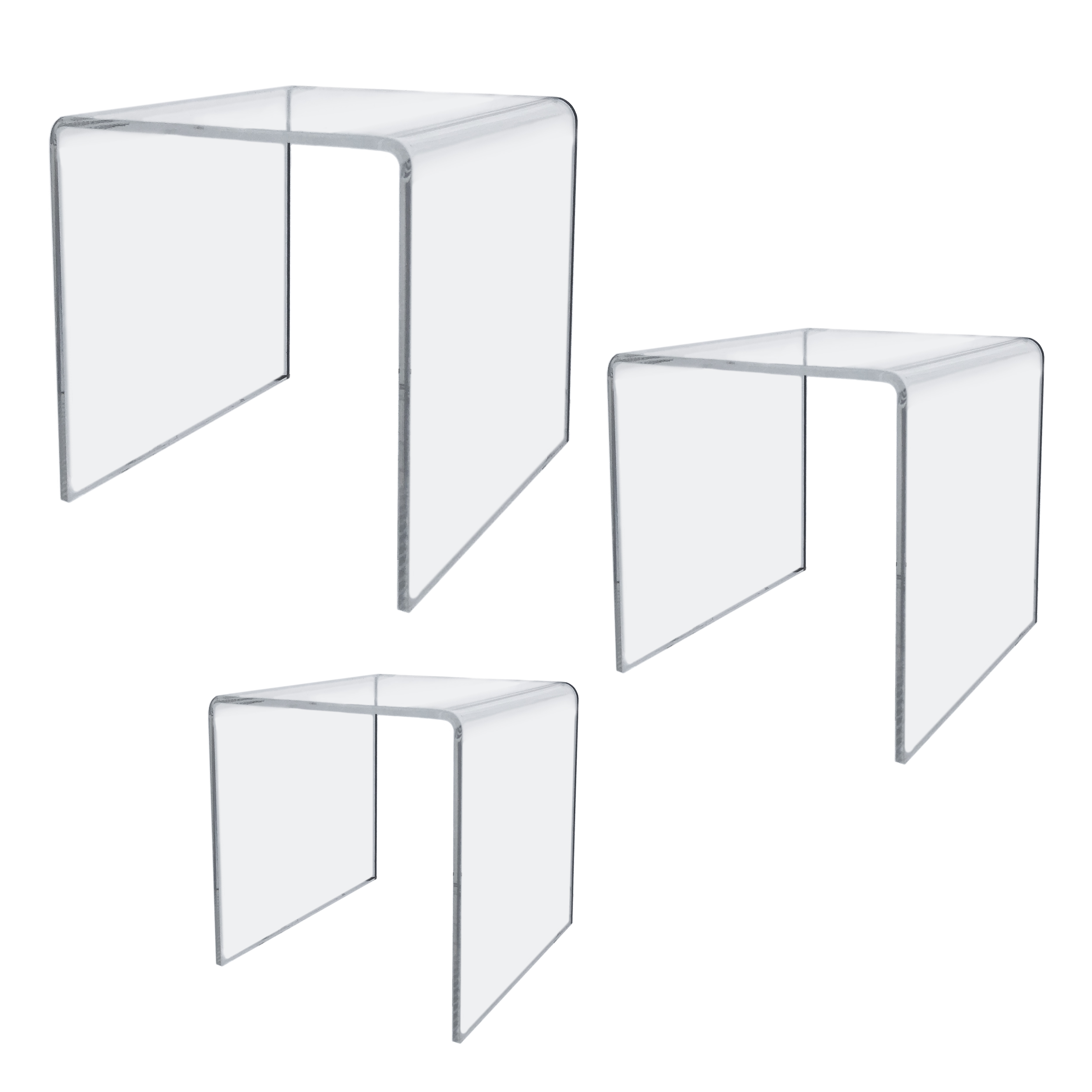 1377-S SET/6 - 2 EACH -4X4X4;5X5X5;6X6X6 -1/8" ACRYLIC RISERS
