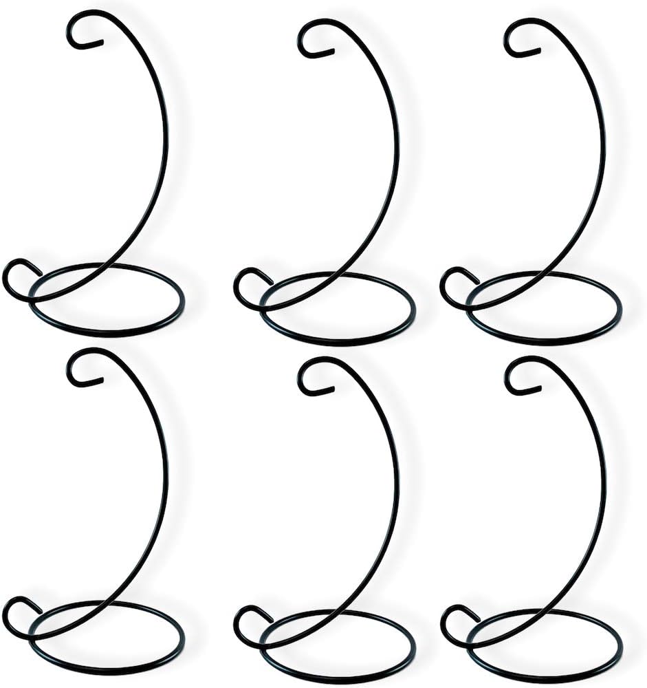 1466-7 SET/6 -BLACK 7" WROUGHT IRON ORNAMENT STAND