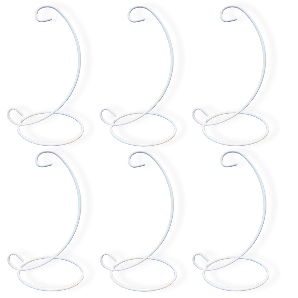 1467-7 - WHITE 7" WROUGHT IRON ORNAMENT STAND SET/6