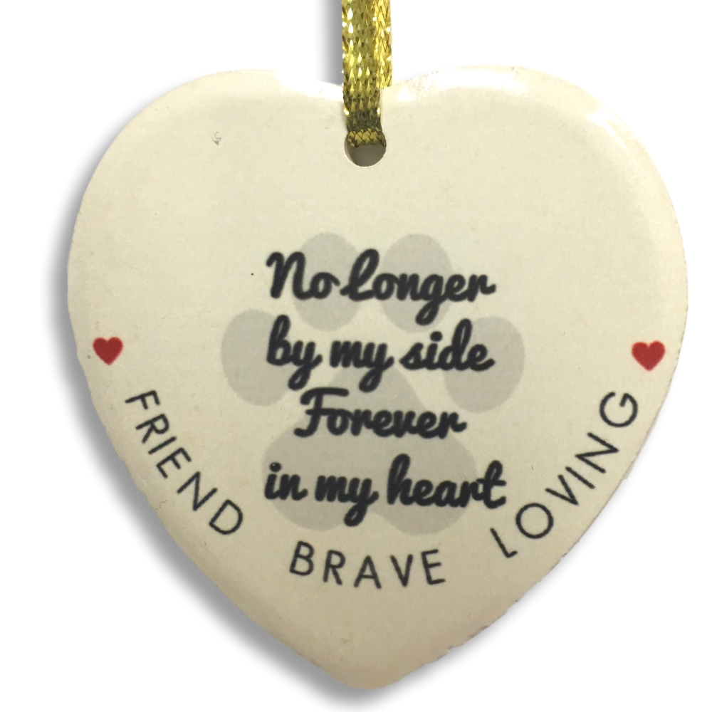 2250 - NO LONGER BY MY SIDE PET CERAMIC HEART
