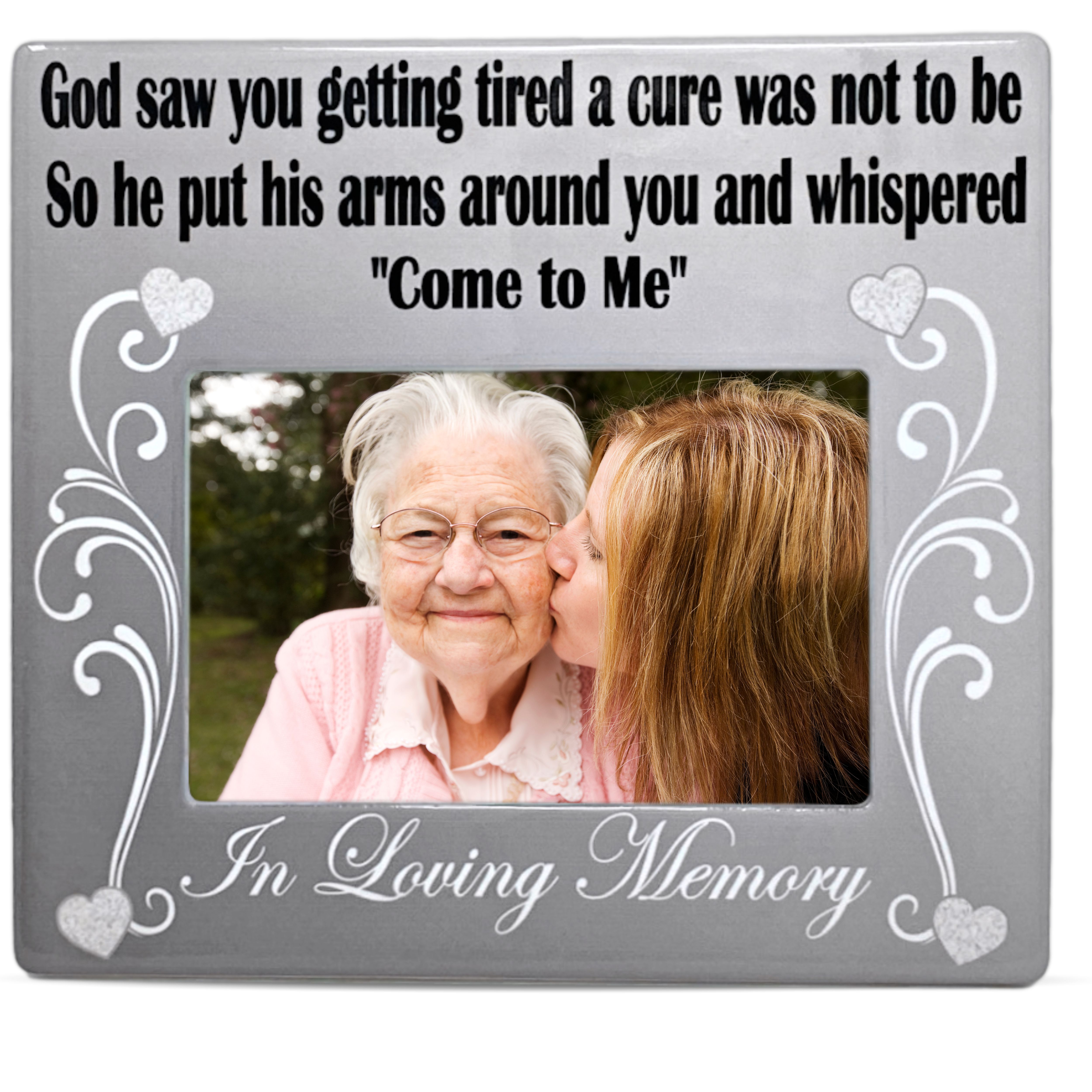 2364 - GOD SAW YOU GETTING TIRED..CERAMIC PHOTO FRAME