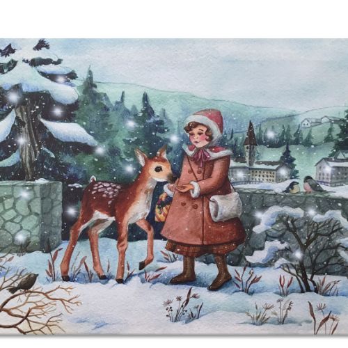 2690 - LED CANVAS PRINT- GIRL WITH DEER