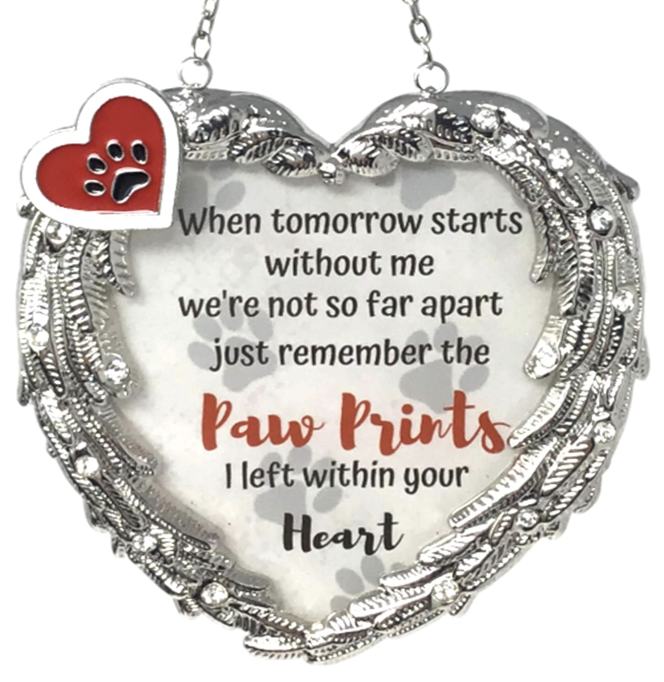 2701- PAWPRINTS ANGEL WINGS JEWELED SUNCATCHER