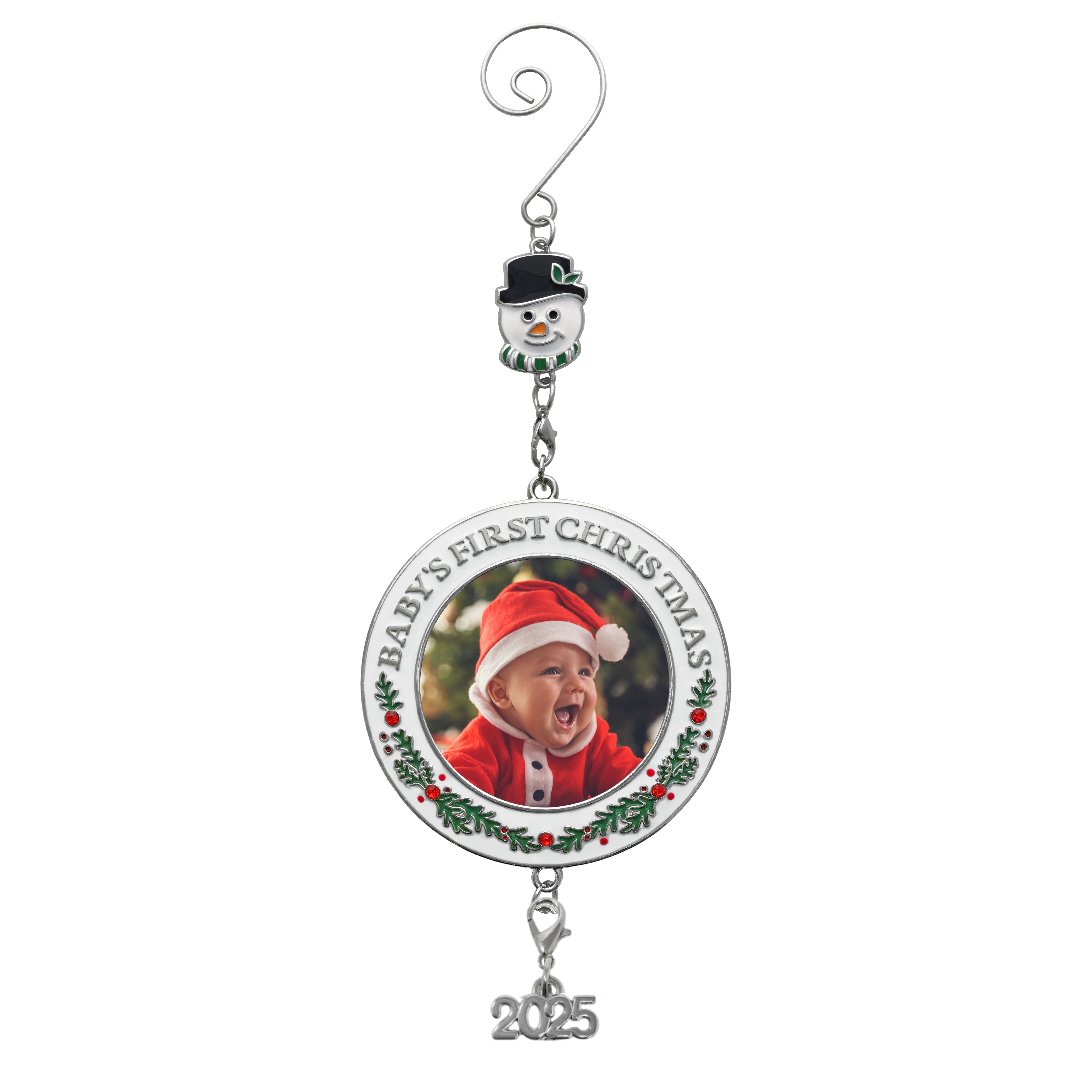 2745 -Baby's First Christmas Enameled Photo Ornament