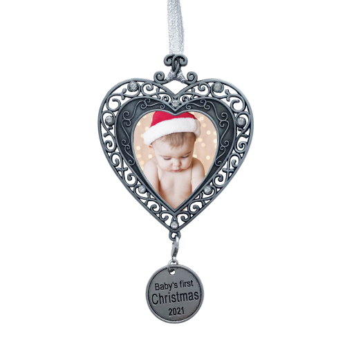 2853 - BABY'S 1ST CHRISTMAS HEART PHOTO ORNAMENT