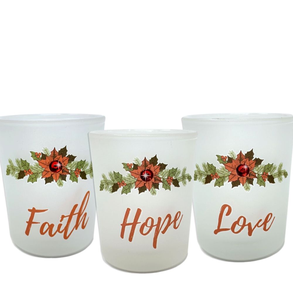 9739 - FAITH-HOPE-LOVE VOTIVE HOLDERS