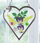 PEWTER HEART MOM SUNCATCHER