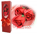 6042 - FIVE RED ROSES IN BOX W/RED RIBBON