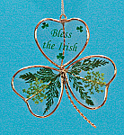 7182 Glass Shamrock with Pressed Shamrocks