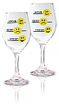 6062 - EMOJI STEMMED WINE GLASSES - SET/2 