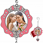 2909M - MOM PINK ENAMELED PHOTO ORN W/BUTTERFLIES